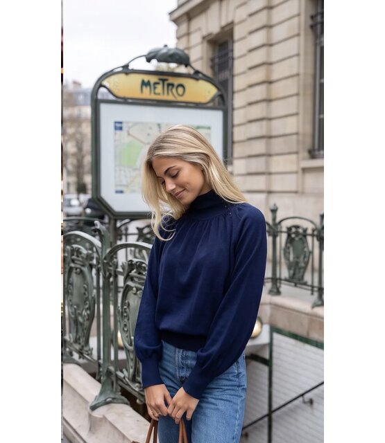 Top Col Saskia blauw