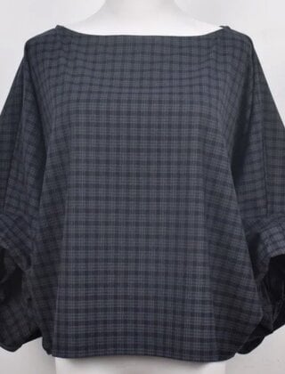 Top Pascale ruit blauw