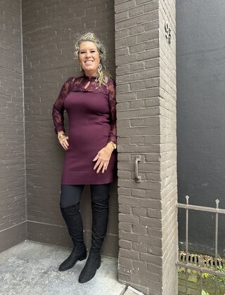 Jurk Lauren aubergine
