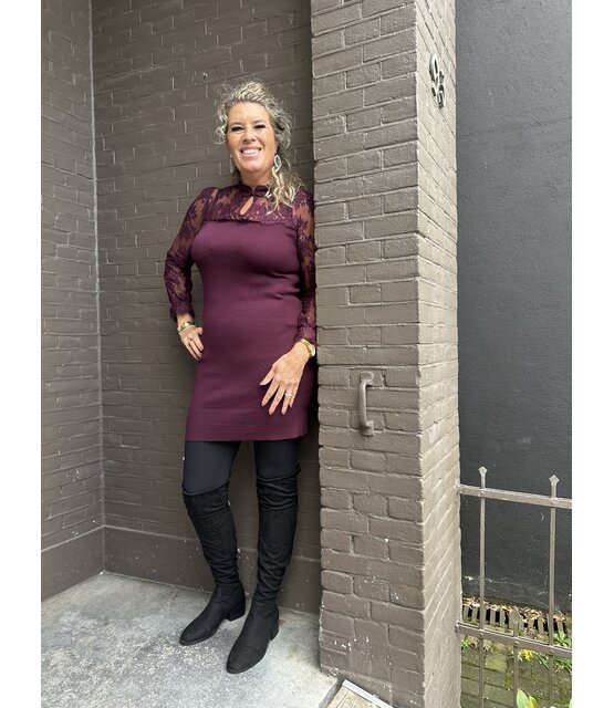 Jurk Lauren aubergine
