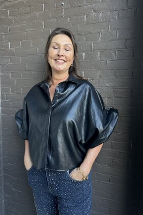 Blouse Kate Leer Zwart