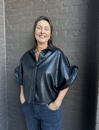 Blouse Kate Leer Zwart