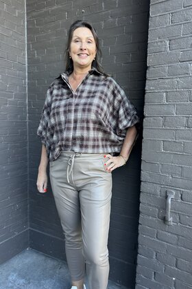 Blouse Sanne Ruit Bruin