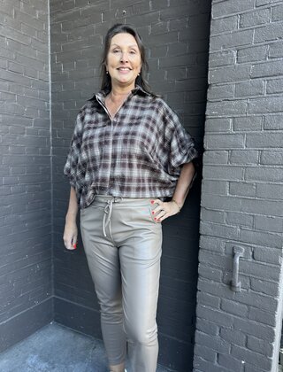 Blouse Sanne Ruit Bruin