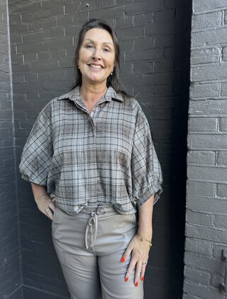 Blouse Sanne Ruit Taupe