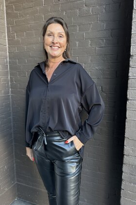 Blouse Plisse Zwart