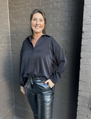 Blouse Plisse Zwart