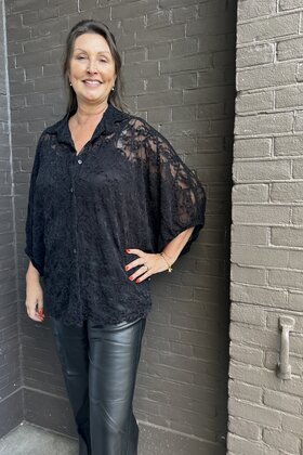 Blouse Monica Kant Zwart