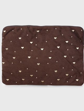 Laptop hoes hartjes bruin