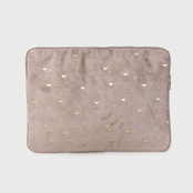 Laptop hoes hartjes beige