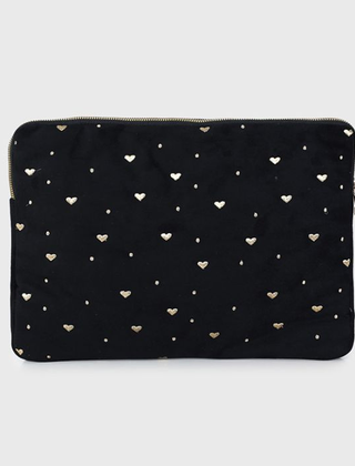 Laptop hoes hartjes zwart