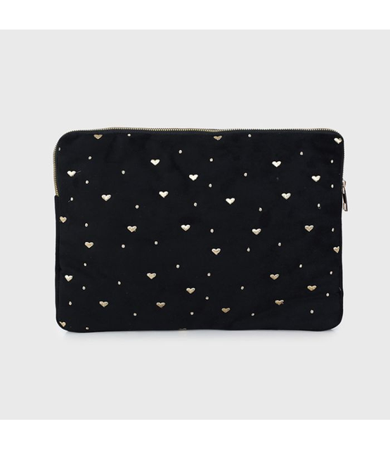 Laptop hoes hartjes zwart