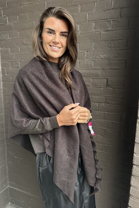 Sjaal glitter bruin