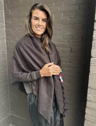 Sjaal glitter bruin