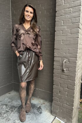PRE ORDER Rok leather look bruin