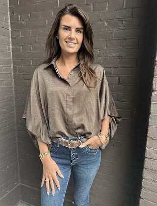Blouse Kate stras taupe