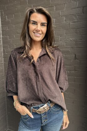 Blouse Kate rib bruin