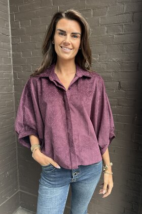 Blouse Kate rib bordeaux