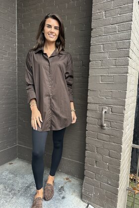 Blouse Basic lang bruin