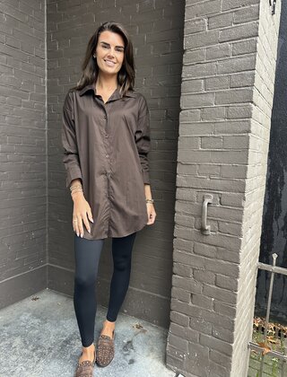 Blouse Basic lang bruin