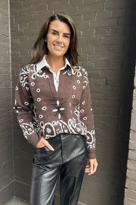 Trui Paisley bruin