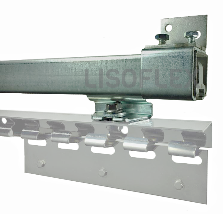 Industrieel RVS Schuifsysteem voor Strokengordijn complete set incl. montagemateriaal