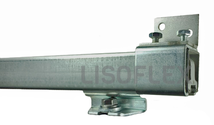 Industrieel RVS Schuifsysteem voor Strokengordijn complete set incl. montagemateriaal