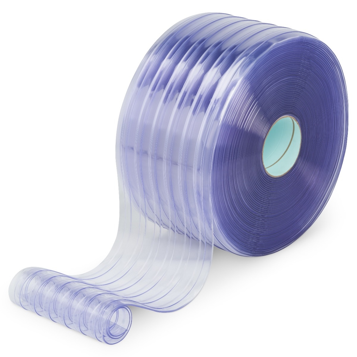 Pvc op de rol 30cm breed 2 mm dik rol a 50 meter Transparant Diepvrieskwaliteit Dubbel Geribbeld