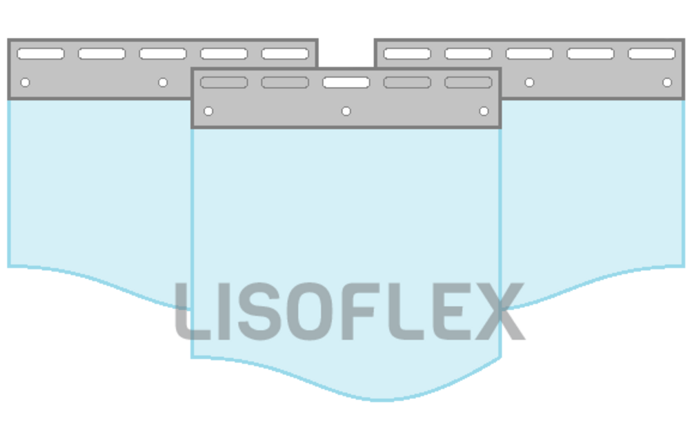 Strokengordijn op Maat - Kant en Klaar - Blauw Ondoorzichtig pvc stroken 200x2mm