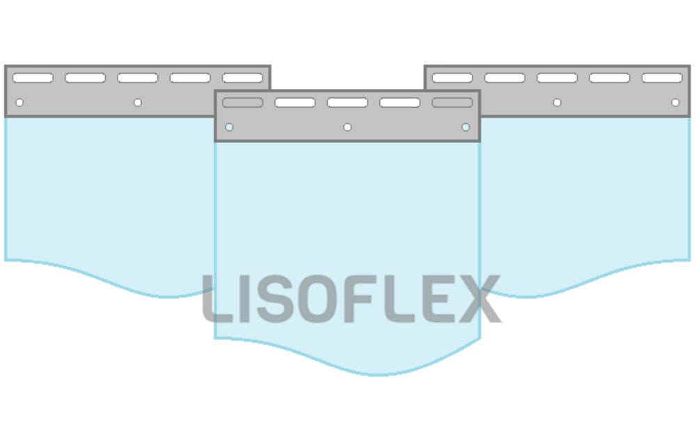 Strokengordijn op Maat - Kant en Klaar - Blauw Ondoorzichtig pvc stroken 200x2mm