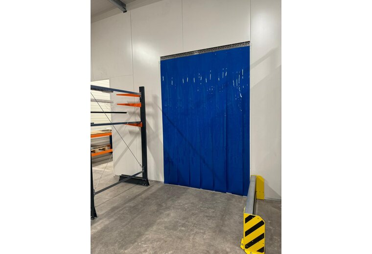 Blauw strokengordijn op maat