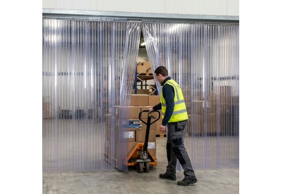 Strokengordijn op Maat - Kant en Klaar - Dubbel Geribbeld transparant pvc stroken 200x2mm