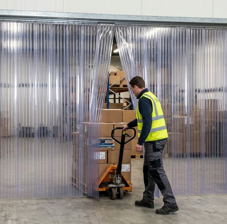 Strokengordijn op Maat - Kant en Klaar - Dubbel Geribbeld transparant pvc stroken 200x2mm