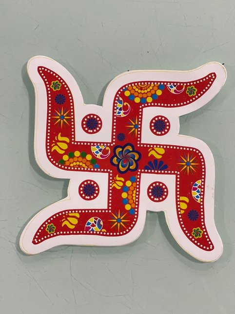 Swastik Paper Sticker (Big-1 Pair)