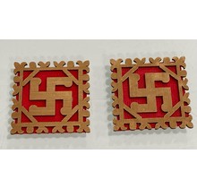 Swastika Sticker Wooden (Small- 1 Pair)