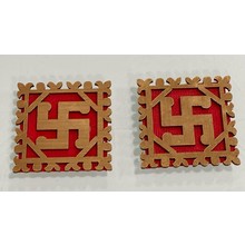 Swastik Sticker Wooden (Small- 1 Pair)