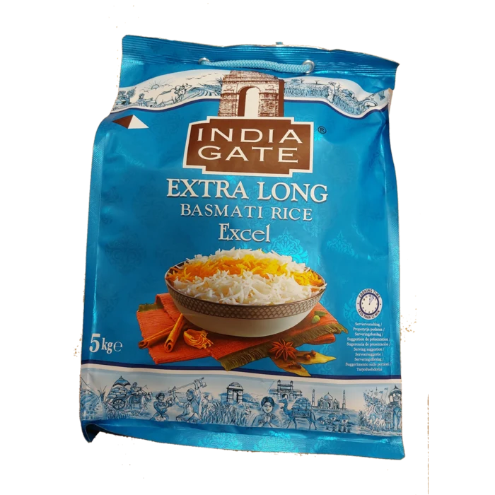 India Gate Extra Long Basmati Rice Excel 5kg