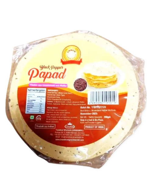 Black Pepper Papad 200gr Black Pepper Papad 200gr