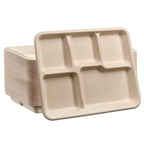 Bio Degradable Five Compartment Plates 25 Pcs