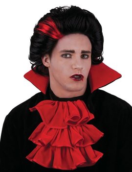 Funny Fashion  Pruik Vampier | Dracula Zwart / Rood