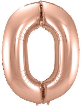 Cijfer 0  Folieballon Rosé Gold | 86cm