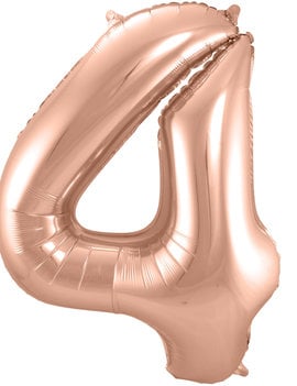 Cijfer 4  Folieballon Rosé Gold | 86cm