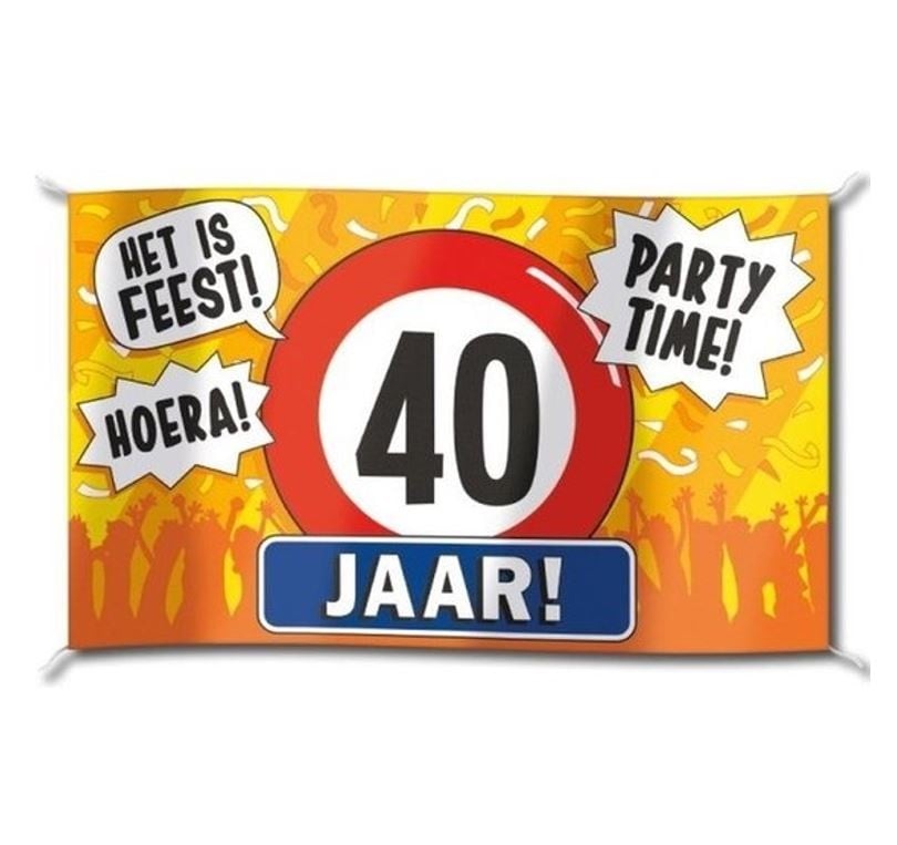 Gevelvlag  XXL | 40 Jaar Party Time? | 150cmx90cm