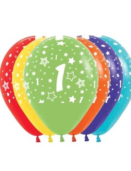 Sempertex Ballonnen Multicolor 12 Stuks | Cijfer 1