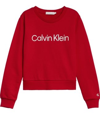 Calvin Klein INST SILVER LOGO SWEATER red
