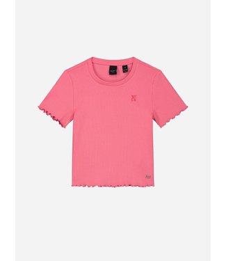 Nik & Nik Lettuce Rib T-Shirt coral pink