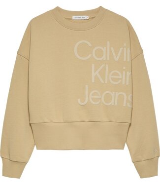 Calvin Klein PUFF HERO LOGO CN SWEATER SAND