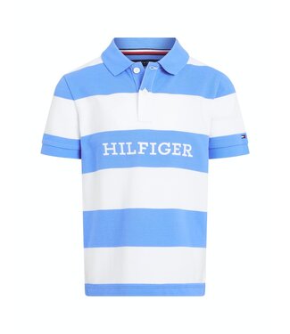 Tommy Hilfiger COLOURBLOCK POLO S/S WHITE/BLUE STRIPE