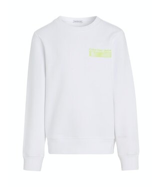 Calvin Klein TERRY WAVE PRINT CREWNECK WHITE