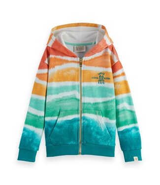 Scotch & Soda Relaxed-fit all-over printed hoodie blue